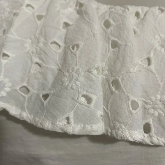 Mango White Eyelet Ruffle Blouse - Picture 4 of 5